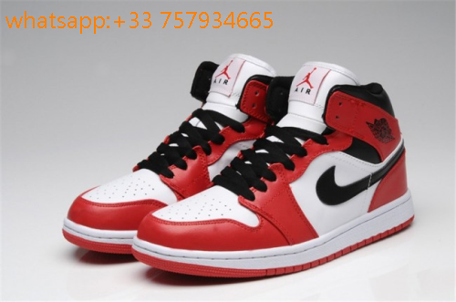 homme air jordan 1 rouge et blanche,Homme Nike Air Jordan 1 Noir Blanc Rouge